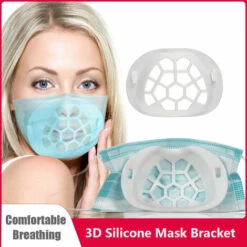 HAPPYSHOPPING 3 Supports De Masque En Silicone, Support Interne Du Masque, Rouge A Levres Antiadhesif, Respiration Douce, Style Blanc 2 -Protection des voies respiratoires Soldes 28683593 5