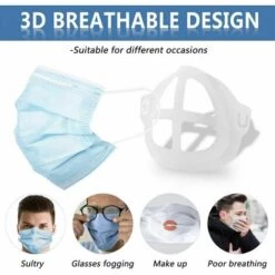 BRIDAY Lot De 5 Supports De Protection Pour Rouge à Lèvres, Coussinet Nasal Pour La Bouche Et Le Nez, Augmente L'espace De Respiration,Support De Masque 3D Pour Protéger Les Lèvres Rouge à Lèvres -Protection des voies respiratoires Soldes 28935072 4