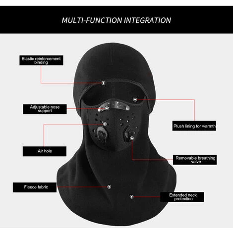 ASUPERMALL Masque De Ski Integral, Masque De Protection Du Visage D'Hiver Avec Valve Respiratoire 4 ASUPERMALL Masque De Ski Integral, Masque De Protection Du Visage D'Hiver Avec Valve Respiratoire – Image 2
