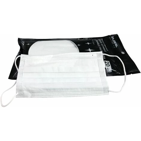 ROKX - SACHET DE 20 MASQUES JETABLES COULEUR BLANC 3 ROKX - SACHET DE 20 MASQUES JETABLES COULEUR BLANC