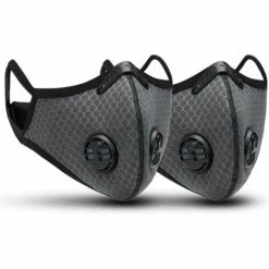 Perle Rare 2 Masques Anti-poussière De Sport, Filtre à Charbon Actif, Réutilisable, Respirant, Activités De Plein Air, Travail Du Bois, Tonte Et Course, Cyclisme Gris-