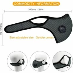 Perle Rare 2 Masques Anti-poussière De Sport, Filtre à Charbon Actif, Réutilisable, Respirant, Activités De Plein Air, Travail Du Bois, Tonte Et Course, Cyclisme Gris- -Protection des voies respiratoires Soldes 29864696 4