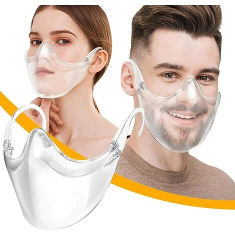 ABCRITAL Réutilisable Transparent Clear Face_Shield Bouche En Plastique Nez Bouclier Clair Garde Ρrotection Convient Aux Femmes Hommes 1 Pièces 4 ABCRITAL Réutilisable Transparent Clear Face_Shield Bouche En Plastique Nez Bouclier Clair Garde Ρrotection Convient Aux Femmes Hommes 1 Pièces – Image 2