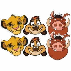 STAR CUTOUTS Masque En Carton 6 Masques - Le Roi Lion- Disney - Rouge