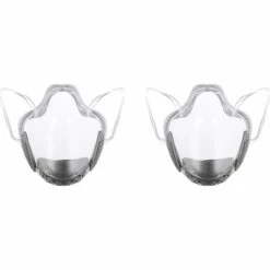 ILOVEMILAN Durable Masque Visage Combinez Masque En Plastique Transparent Réutilisable(2 Pièces), Transparent Visage Masque, Couvrant Pour Protéger Les Yeux, Nez, Bouche Pour Adultes Hommes Femmes-grise