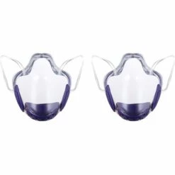 ILOVEMILAN Durable Masque Visage Combinez Masque En Plastique Transparent Réutilisable(2 Pièces), Transparent Visage Masque, Couvrant Pour Protéger Les Yeux, Nez, Bouche Pour Adultes Hommes Femmes-violet