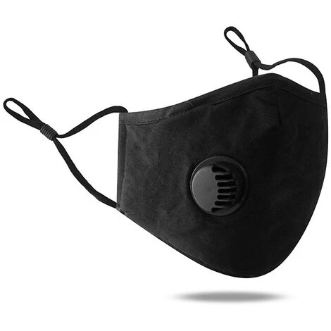 BETTERLIFE Masque Facial Respirant 100% Coton Avec Valve à Air Et Boucles D'oreilles Réglables Et Pince De Nez, Réutilisable, Lavable Pour Un Usage Public Quotidien, Noir 3 BETTERLIFE Masque Facial Respirant 100% Coton Avec Valve à Air Et Boucles D'oreilles Réglables Et Pince De Nez, Réutilisable, Lavable Pour Un Usage Public Quotidien, Noir
