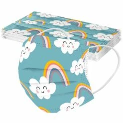 ILOVEMILAN Foulard Facial à 3 Couches Pour Enfants Jetables 10PC Avec Foulard Masque Jetable Respirant Pour La Course Multifonctionnelle (D)