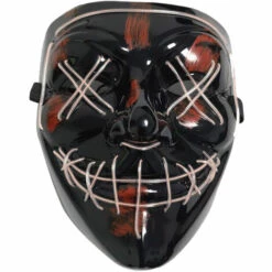 HAPPYSHOPPING Masque De Danse Fluorescent Adulte Grimace Clignotante A LED, Masque Lumineux De Fete Festive Sans Batterie, Blanc - Blanc -Protection des voies respiratoires Soldes 31830418 2