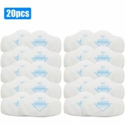 ASUPERMALL 20pcs Coton Filtre Pour Masque Facial Anti-poussiere Masque Lunettes Ensemble Peinture Outils Spraying Decoration Respirateur Pesticides Chimiques Garde De Securite Remplacement Du Filtre, Blanc