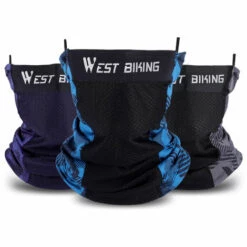 WEST BIKING Masque D'Equitation En Soie De Glace D'Ete, Foulard Magique Respirant, Masque D'Equitation D'Oreille Suspendu, Bleu Violet -Protection des voies respiratoires Soldes 32806211 3