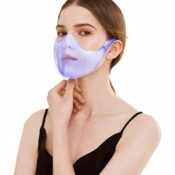 LangRay Visière De Nez à La Bouche Visière De Visage Transparent Visite Du Visage Visite Compacte Bleu