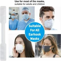 PERLE RARE Sangle Extension De Masque Rare Perle Cache-oreilles Réglables Avec Clip De Masque, Convient Aux Masques, Crochets Extension De Masque, Pour étendre Les Masques, Sangles à Boucle 10 Pièces Blanches -Protection des voies respiratoires Soldes 34044672 5