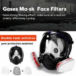 ASUPERMALL Gaz Mask Chimiques Sprays Peinture Anti-Formaldehyde Charbon Actif Ma-Sk Silicone Pleine Filtres Visage -Protection des voies respiratoires Soldes 34190237 4