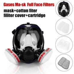 ASUPERMALL Gaz Mask Chimiques Sprays Peinture Anti-Formaldehyde Charbon Actif Ma-Sk Silicone Pleine Filtres Visage -Protection des voies respiratoires Soldes 34190237 5