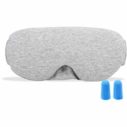 ASUPERMALL Masque Pour Les Yeux De Sommeil De Voyage En Coton, Masque Pour Les Yeux De Sommeil D'Ombrage, Gris Clair