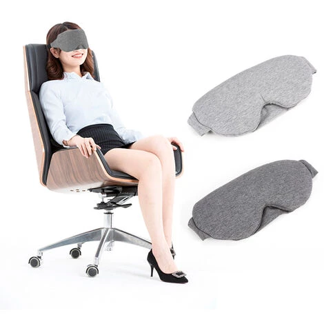 ASUPERMALL Masque Pour Les Yeux De Sommeil De Voyage En Coton, Masque Pour Les Yeux De Sommeil D'Ombrage, Gris Clair 4 ASUPERMALL Masque Pour Les Yeux De Sommeil De Voyage En Coton, Masque Pour Les Yeux De Sommeil D'Ombrage, Gris Clair – Image 2