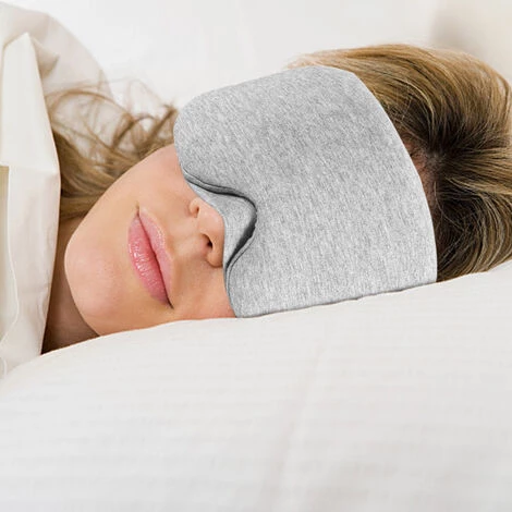 ASUPERMALL Masque Pour Les Yeux De Sommeil De Voyage En Coton, Masque Pour Les Yeux De Sommeil D'Ombrage, Gris Clair 5 ASUPERMALL Masque Pour Les Yeux De Sommeil De Voyage En Coton, Masque Pour Les Yeux De Sommeil D'Ombrage, Gris Clair – Image 3