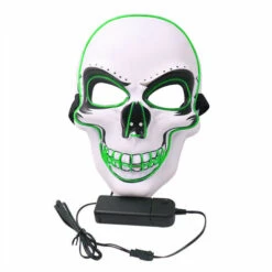 HAPPYSHOPPING Masque De Crane Lumineux Halloween EL Masque De Lumiere Froide (sans Batterie) Modeles Normaux, Code Vert Vert - Code Vert Vert