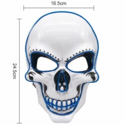 HAPPYSHOPPING Masque De Crane Lumineux Halloween EL Masque De Lumiere Froide (sans Batterie) Modeles Normaux, Code Vert Vert - Code Vert Vert -Protection des voies respiratoires Soldes 34930219 3