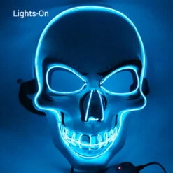 HAPPYSHOPPING Masque De Crane Lumineux Halloween EL Masque De Lumiere Froide (sans Batterie) Modeles Normaux, Code Vert Vert - Code Vert Vert -Protection des voies respiratoires Soldes 34930219 5