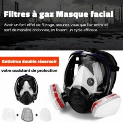 HAPPYSHOPPING Gaz Ma-sk Produits Chimiques En Aérosol Peinture Anti-formaldéhyde Charbon Actif Ma-sk Silicone Filtres à Face Intégrale -Protection des voies respiratoires Soldes 34931343 4