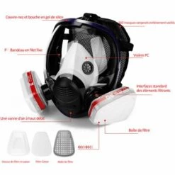 HAPPYSHOPPING Gaz Ma-sk Produits Chimiques En Aérosol Peinture Anti-formaldéhyde Charbon Actif Ma-sk Silicone Filtres à Face Intégrale -Protection des voies respiratoires Soldes 34931343 5