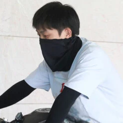 ASUPERMALL Masque De Protection Solaire En Soie Glacee Pour Moto, Masque Respirant Frais Et Leger, Noir -Protection des voies respiratoires Soldes 35817198 4