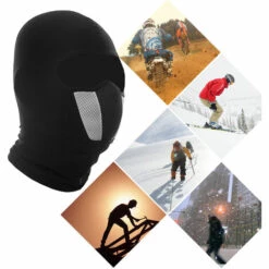 WOSAWE Coupe-vent Anti-poussiere Masque Facial Complet Cagoule Capuche Doublure De Casque Pour Cyclisme Moto Sports De Plein Air, Modele: Noir - Modele:Noir -Protection des voies respiratoires Soldes 36027578 3