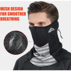 GOLOVEJOY Cache-Cou Hiver Avec 1pcs Filtre A Charbon Actif Hommes Femmes Coupe-Vent Balaclava Face Cover Cache-Cou Polaire Chaud Pour Ski Snowboard Cyclisme Randonnee Course A Pied Peche, Modele: Gris Fonce - Modele : Gris Fonce -Protection des voies respiratoires Soldes 36033873 4