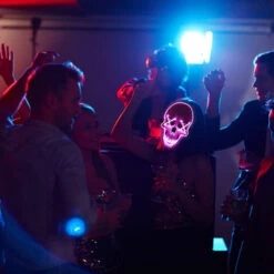 HAPPYSHOPPING Halloween Party Mask LED Scary Flash Mask EL Line Light Mask Cosplay Mask Party Vetements Masque Fournitures Multi-couleur En Option, Modele: Rose 292 -Protection des voies respiratoires Soldes 36048078 5