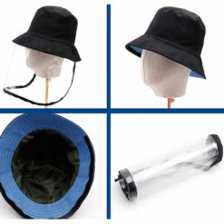 HAPPYSHOPPING Chapeau De Protection Anti-poussiere Avec Protection Transparente Pour Le Visage Hommes Femmes Chapeau Integral Pour Camping Randonnee Peche Voyage, Modele: Noir 14 -Protection des voies respiratoires Soldes 36054358 5