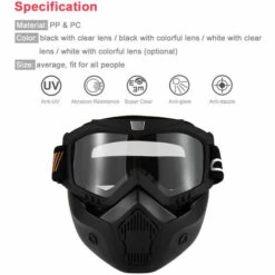HAPPYSHOPPING Masque De Moto Lunettes Amovibles Et Filtre Buccal Pour Casque Ouvert Motocross Ski Snowboard, Modele : 24 - Modele : 24 -Protection des voies respiratoires Soldes 36138456 3