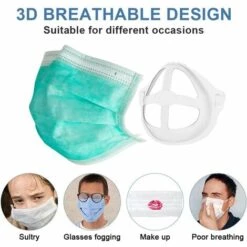 ILoveMilan Le Support Intérieur Du Support De Masque 3D En 10 Pièces Est Utilisé Pour Respirer Confortablement Sous La Protection Du Rouge à Lèvres Du Cadre, Du Cadre De Support Intérieur En Silicone -Protection des voies respiratoires Soldes 36243774 4