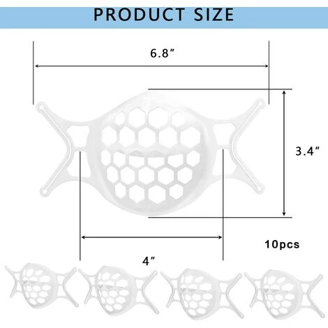 ILOVEMILAN Support De Visage En Silicone 3D, Support De Protection Pour Le Visage Pour Un Espace Respirant Plus Confortable, Support De Protection Pour Rouge à Lèvres, Garder Le Tissu Hors De La Bouche 10 Pièces Blanc 4 ILOVEMILAN Support De Visage En Silicone 3D, Support De Protection Pour Le Visage Pour Un Espace Respirant Plus Confortable, Support De Protection Pour Rouge à Lèvres, Garder Le Tissu Hors De La Bouche 10 Pièces Blanc – Image 2