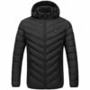 HAPPYSHOPPING Manteau Chauffant Electrique Smart USB Chauffage Veste En Coton Unisexe Vetements Chauffants Leger Avec Capuche 3 Niveaux De Chauffage Pour Hommes Femmes Randonnee Ski Hiver Cyclisme, Modele: Noir 2XL -Protection des voies respiratoires Soldes 36744222 1