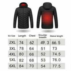 HAPPYSHOPPING Manteau Chauffant Electrique Smart USB Chauffage Veste En Coton Unisexe Vetements Chauffants Leger Avec Capuche 3 Niveaux De Chauffage Pour Hommes Femmes Randonnee Ski Hiver Cyclisme, Modele: Noir 2XL -Protection des voies respiratoires Soldes 36744222 5