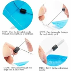 BEARSU 100pcs Verrous De Cordon En Silicone Pour Masque Facial, Bascules En Silicone à Un Trou Pour Cordons De Serrage, Ajusteur De Cordon élastique, Bouchon Antidérapant (noir) -Protection des voies respiratoires Soldes 36781195 4