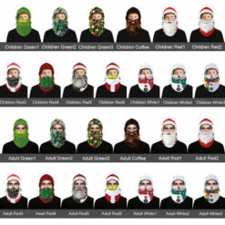 HAPPYSHOPPING Enfants Adultes Balaclava Noel Imprimer Reglable Chaud Polaire Polaire Snowboard Ski Exterieur Face Shield, Modele: Rouge Six Enfants - Modele:RedsixEnfants