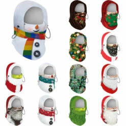 HAPPYSHOPPING Enfants Adultes Balaclava Noel Imprimer Reglable Chaud Polaire Polaire Snowboard Ski Exterieur Face Shield, Modele: Rouge Six Enfants - Modele:RedsixEnfants -Protection des voies respiratoires Soldes 36908246 3