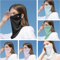 HAPPYSHOPPING Protection UV En Plein Air Couvre-visage Respirant Anti-poussiere Cache-oreille Reglable Bandana Pour La Course A Pied Randonnee Cyclisme, Modele: Noir 12,2 X 9,4" - Modele:Noir12.2X9.4" -Protection des voies respiratoires Soldes 36919924 2