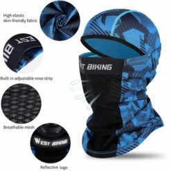 WEST BIKING Masque Facial De Protection UV Cache-cou Protecteur Contre Le Soleil Doublure De Casque D'exterieur Masque De Cyclisme Foulard Polyvalent Manches De Cou Respirantes Anti-poussiere Et Anti-gouttelettes Foulard Pour Hommes Et Femmes, Modele:Noir - Modele:No -Protection des voies respiratoires Soldes 36920634 4