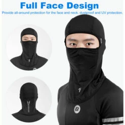 HAPPYSHOPPING Cagoule Respirante Pour Hommes Femmes Protection UV Anti-poussiere Coupe-vent Sport Masque Facial Exterieur Pour Cyclisme Course Moto Equitation, Modele: Noir -Protection des voies respiratoires Soldes 36920726 4