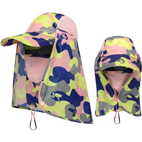 HAPPYSHOPPING Sport De Plein Air Randonnee Visiere Chapeau Protection UV Visage Cou Couverture Peche Protection Solaire Casquette, Modele: Camouflage Rose - Modele:RoseCamouflage 3 HAPPYSHOPPING Sport De Plein Air Randonnee Visiere Chapeau Protection UV Visage Cou Couverture Peche Protection Solaire Casquette, Modele: Camouflage Rose - Modele:RoseCamouflage