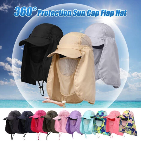 HAPPYSHOPPING Sport De Plein Air Randonnee Visiere Chapeau Protection UV Visage Cou Couverture Peche Protection Solaire Casquette, Modele: Camouflage Rose - Modele:RoseCamouflage 7 HAPPYSHOPPING Sport De Plein Air Randonnee Visiere Chapeau Protection UV Visage Cou Couverture Peche Protection Solaire Casquette, Modele: Camouflage Rose - Modele:RoseCamouflage – Image 5