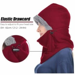 HAPPYSHOPPING Coupe-vent Hiver Ski Masque Cagoule Capuche Cap Pour Hommes Femmes Snowboard Running Cyclisme, Modele: Rose Rouge - Modele:Rose -Protection des voies respiratoires Soldes 36996495 5