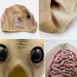 BETTERLIFE CreepyParty Alien Mask Et Dress Up Halloween Costume Fête Latex Full Head Head Hearror Masque D'horreur -Protection des voies respiratoires Soldes 37542502 4