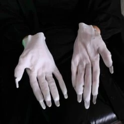 TRIOMPHE Gants De Fantôme Effrayant Costume D'halloween Cosplay Main Fantôme Blanc Femmes Mitaines De Sorcière Réaliste En Latex Accessoires Pour Halloween Mascarade Festival Carnaval Articles De Fête -Protection des voies respiratoires Soldes 37550466 5