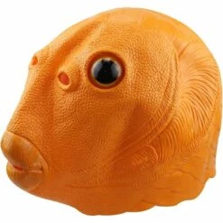 TRIOMPHE Masque De Latex De Poisson Bouche Verte, Tête De Poisson Vert Laid Drôle Adulte, Latex Cosplay Costume Couvre-Chef, Masque Alien Halloween, Cosplay Unisexe