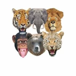 STAR CUTOUTS Lot De 6 Masques - Animaux De La Savane - Multicolor